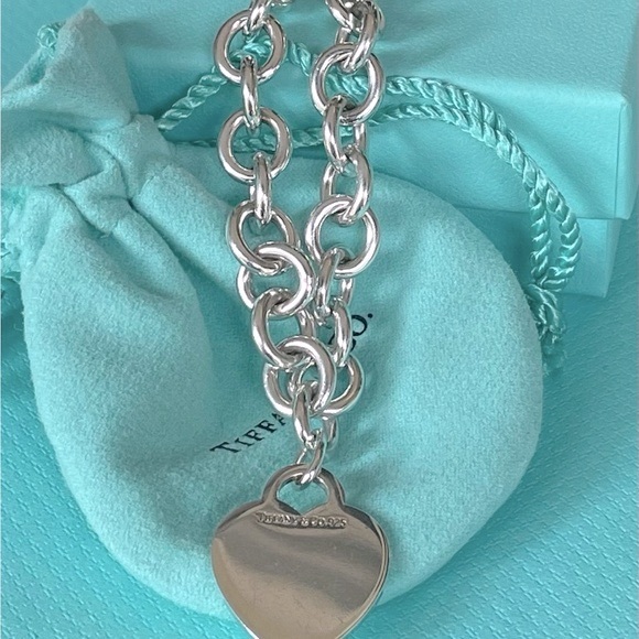 Tiffany & Co. .925 Engravable  Heart Tag Choker 16" - Picture 7 of 16